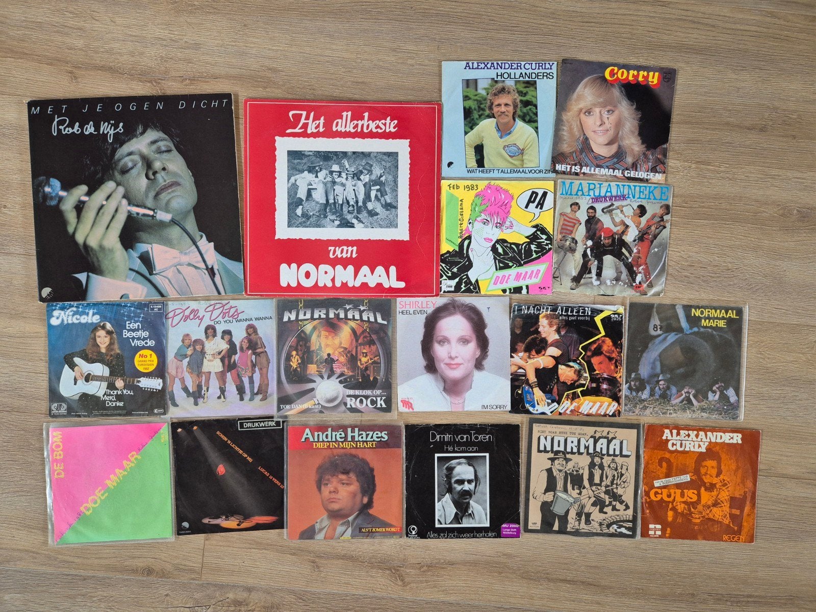 Partij Nederlandstalige vinyl singles en LP's, Cd's en Dvd's, Gebruikt, Overige formaten, Ophalen of Verzenden, Pop
