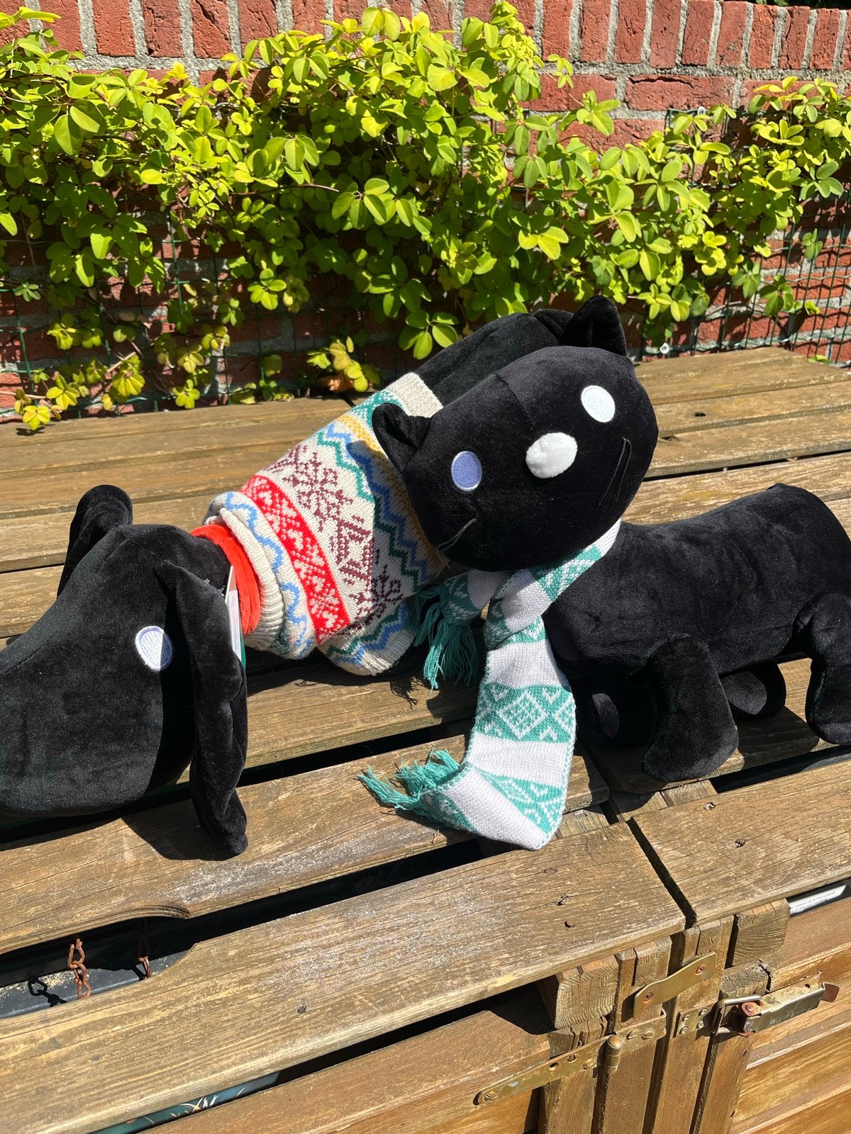 Takkie en Siepie Kerst Knuffels Hema, Zwart, Zo goed als nieuw, Middelgroot (20 tot 80 cm), Met kleding of accessoire