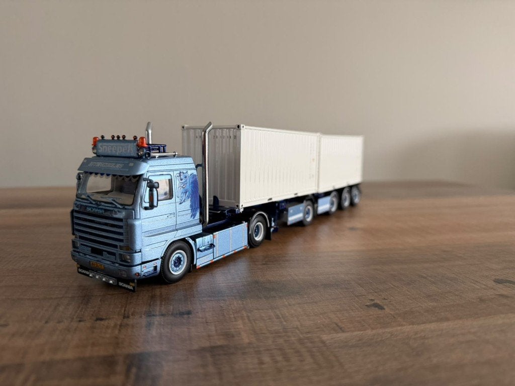 WSI - Sneepels Scania 143 met combi trailer, Ophalen of Verzenden, Nieuw, Bus of Vrachtwagen, Wsi