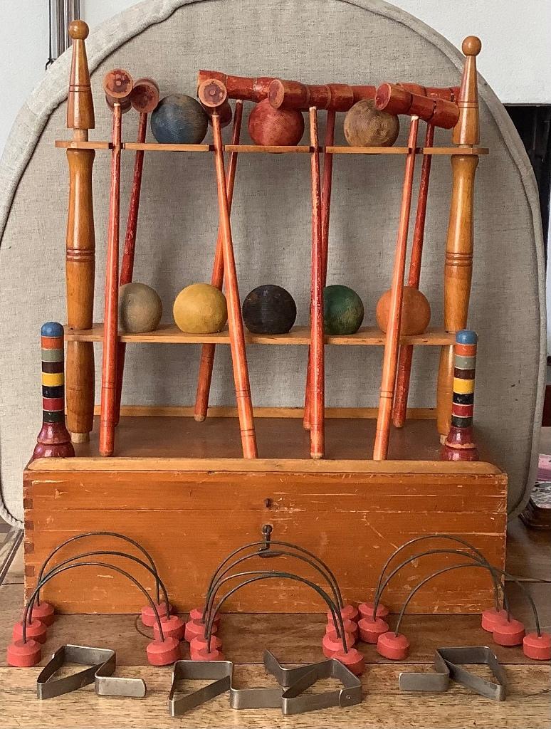 Croquet spel : Tafel croquetspel 100 jaar oud uniek, Ophalen