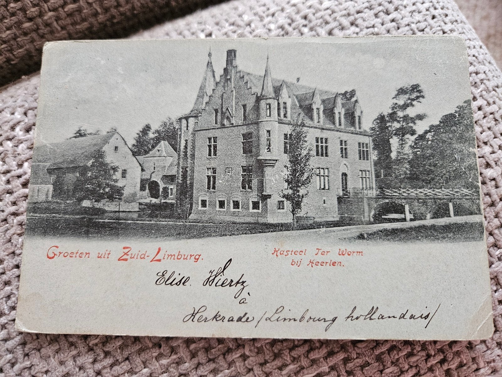 Heerlen Kasteel Ter Worm bij Heerlen, Zuid-Limburg, Ophalen of Verzenden