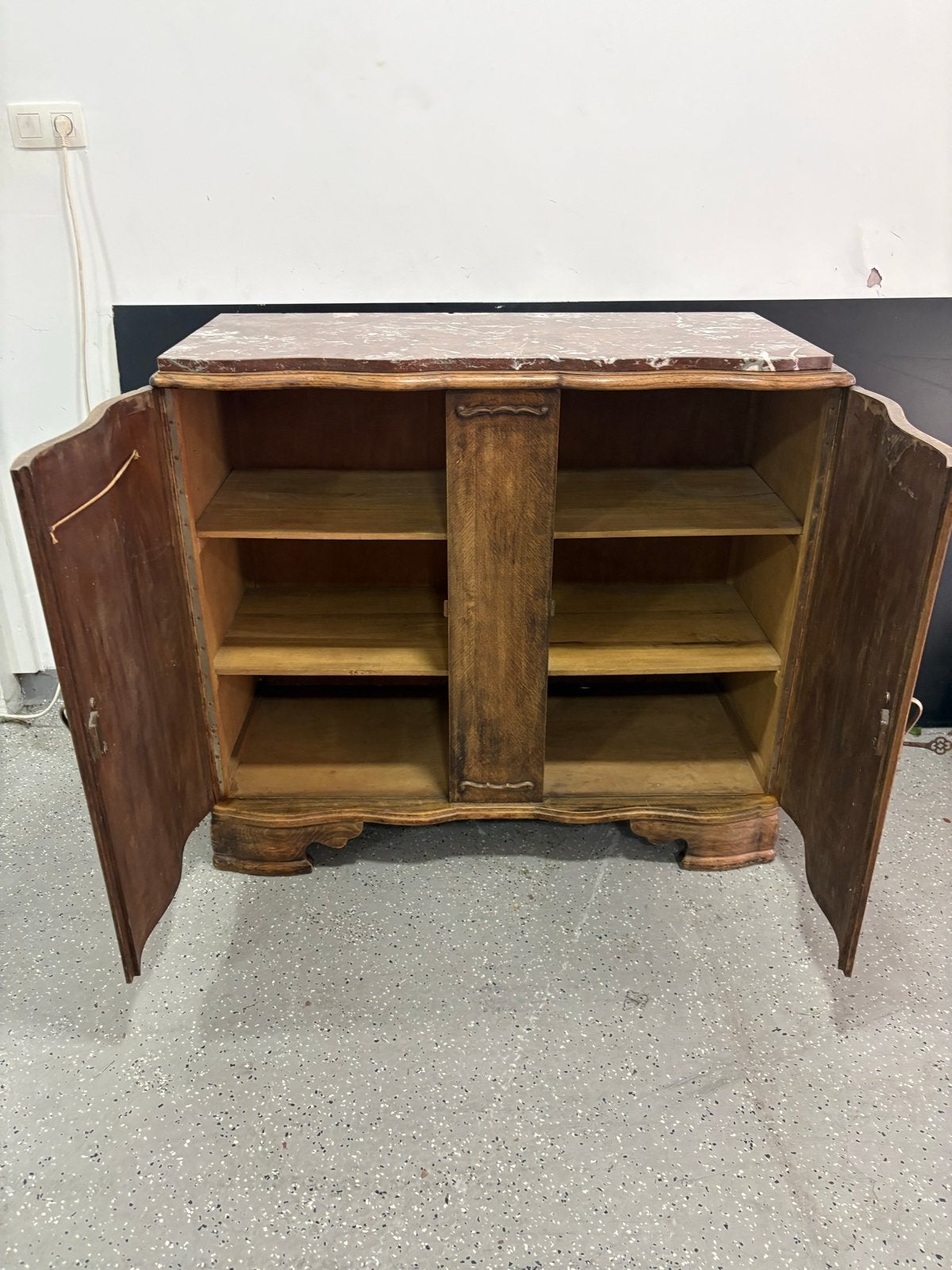 Antiek dressoir met marmeren blad, Ophalen of Verzenden