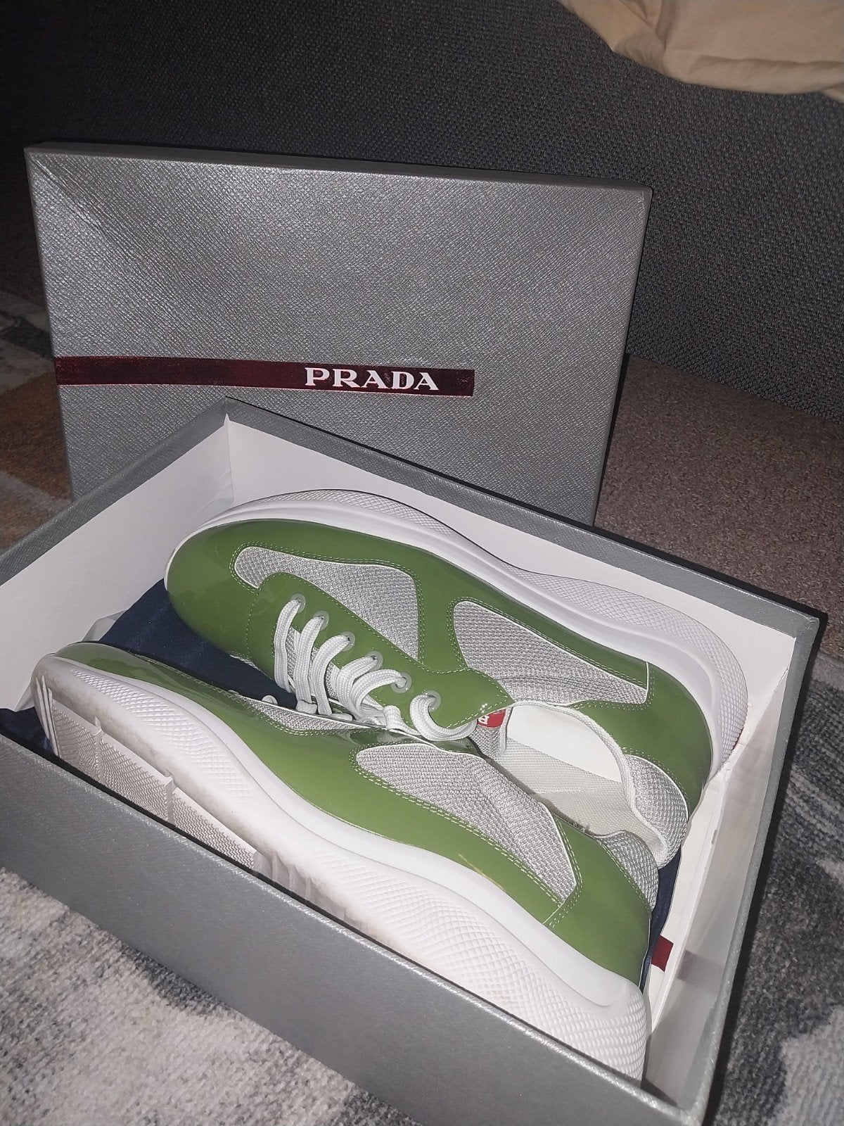 Prada Sneakers - Groen/Wit, Overige kleuren, Ophalen of Verzenden, Prada, Sneakers of Gympen