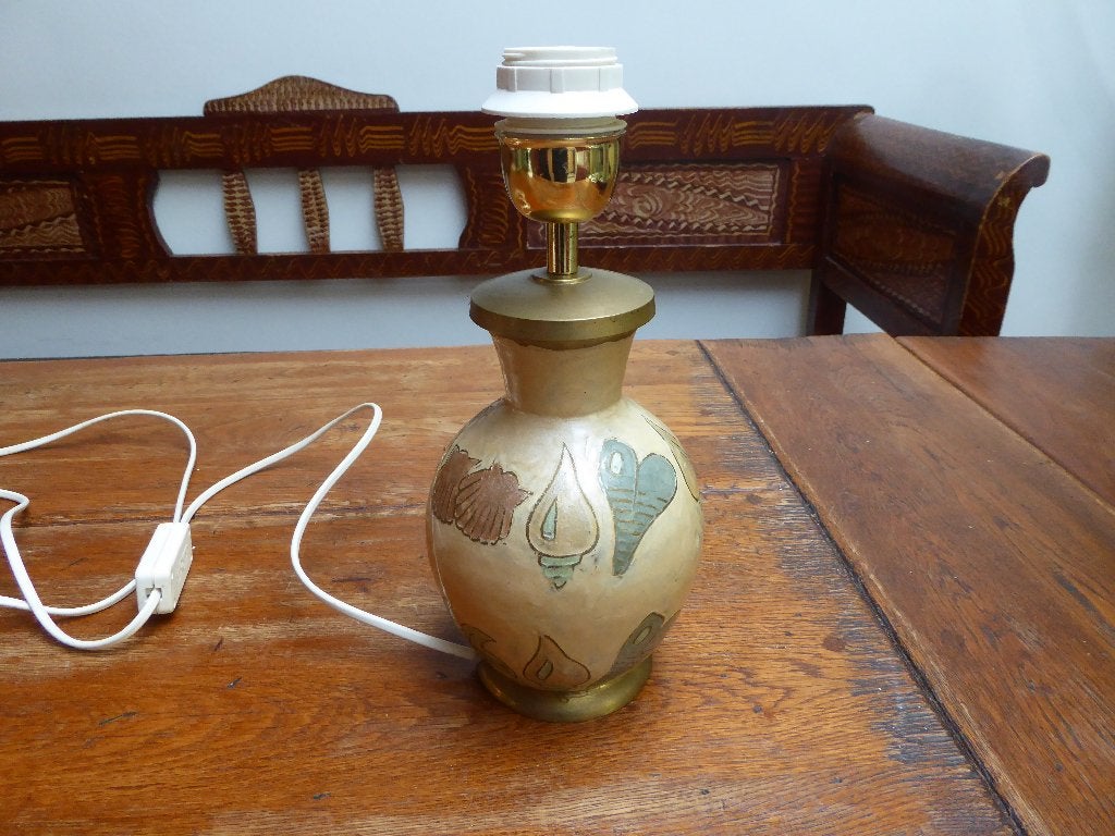 vintage emaille op koper lampje