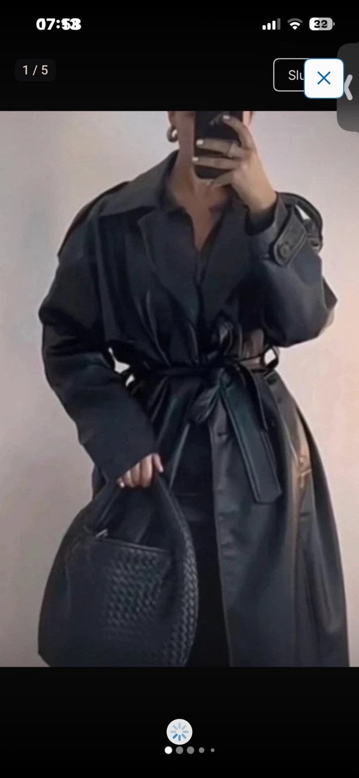 Zara Leren Trenchcoat, Kleding | Dames, Verzenden, Nieuw, Maat 36 (S), Zwart