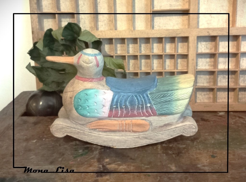 Houten eend vintage – 26 cm, Ophalen of Verzenden