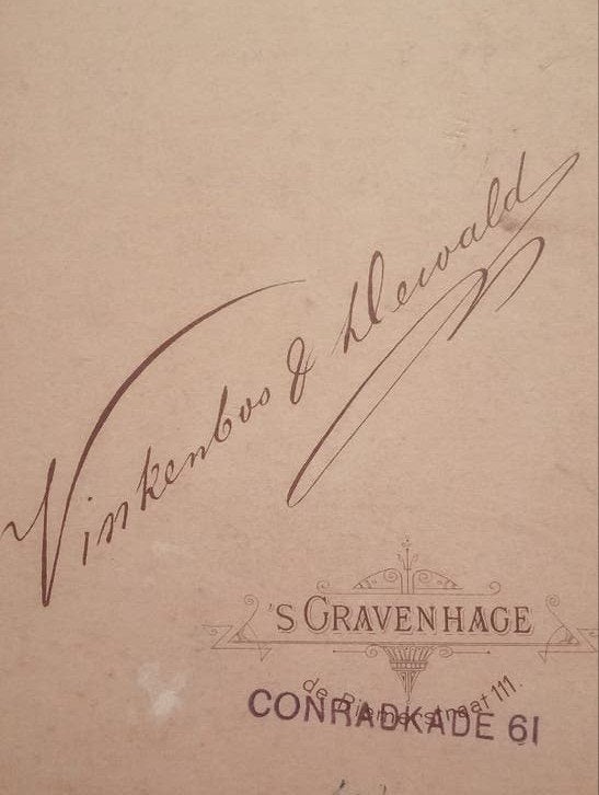 Antieke foto van een dame, Vinkenbos & Dewald, Den Haag, Ophalen of Verzenden, Voor 1940, Gebruikt, Overige onderwerpen