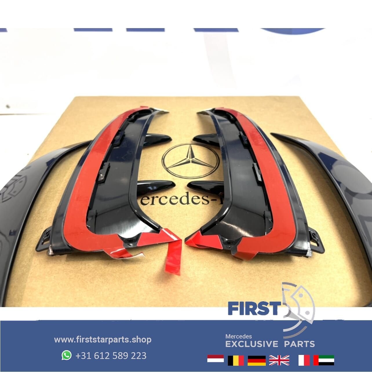 W177 A45 AMG ACHTERBUMPER AERO SPLITTER SET L/R 2018-2022 SP, Gebruikt, Ophalen of Verzenden, Achter, -