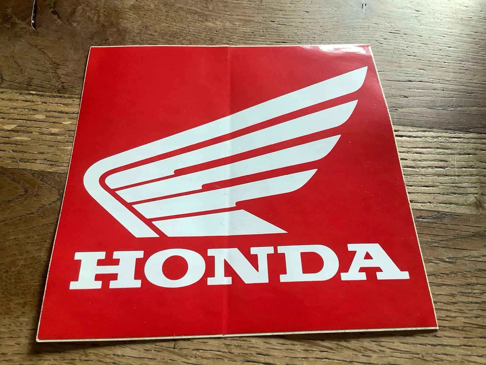 Honda Vleugel Logo Sticker 15x15 cm - Rood/Wit, Verzenden