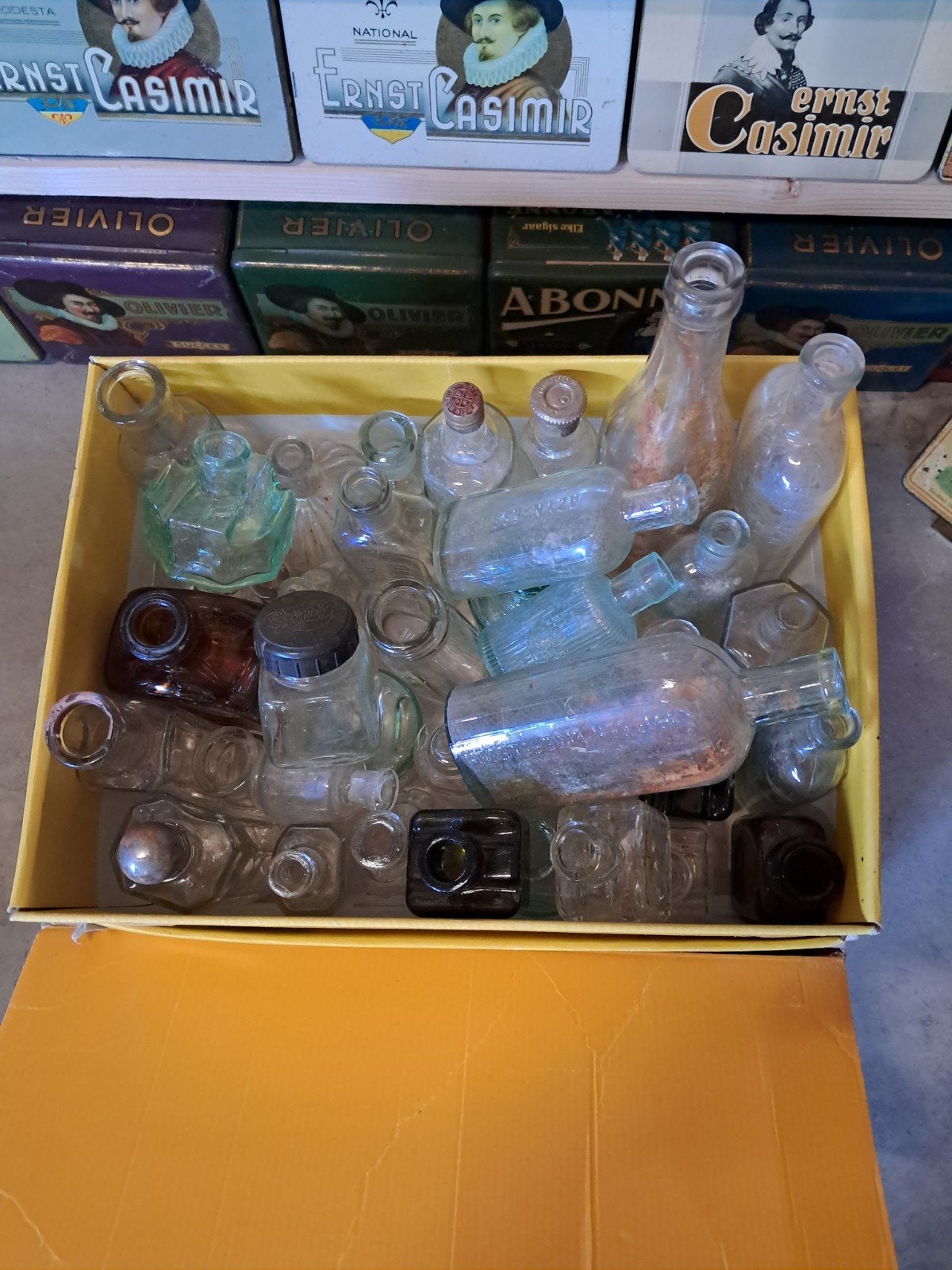 Verzameling oude flesjes en glazen inktpotjes, Ophalen, Gebruikt, Overige typen