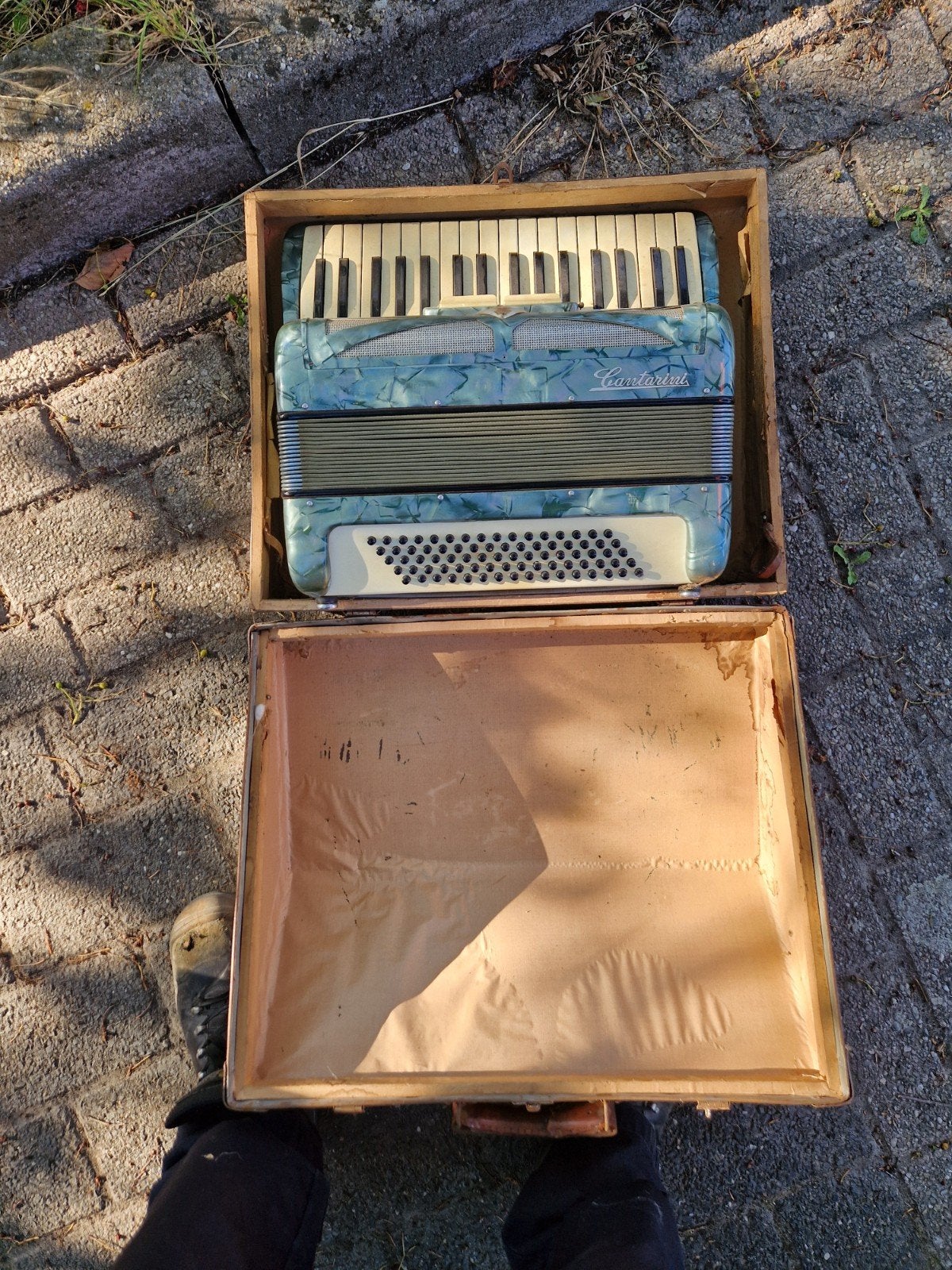 Cantarinni Accordeon met koffer - Vintage en Gebruikt, Muziek en Instrumenten, Accordeons, Overige merken, Gebruikt, Overige formaten