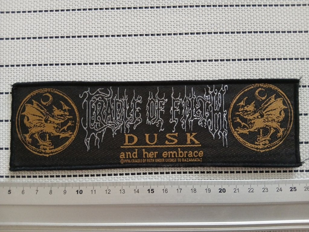 Cradle Of Filth vintage 1996 strip patch Dusk and her..., Verzenden, Nieuw, Kleding