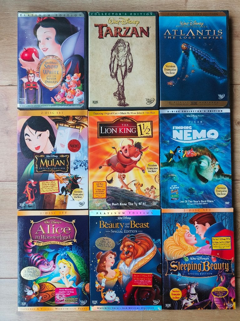 Diverse Disney NTSC DVD Titels: Snow White, Tarzan, Nemo, Alle leeftijden, Overige genres, Ophalen of Verzenden, Zo goed als nieuw