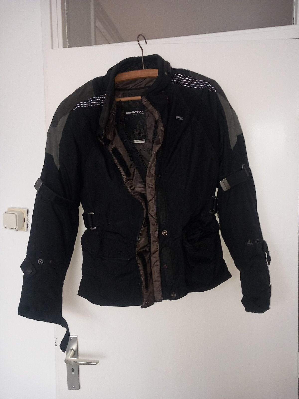 REV'IT! Motorjas - Zwart/Grijs Textiel maat 40, Ophalen, REV'IT!, Jas | textiel, Dames