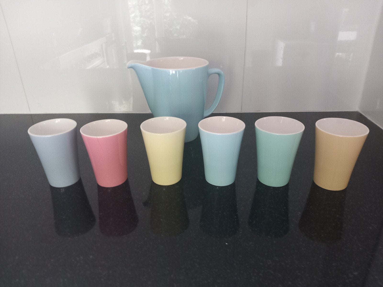 Petrus Regout Pastel Melkbekers en Melkkan - Gave Set, Ophalen of Verzenden