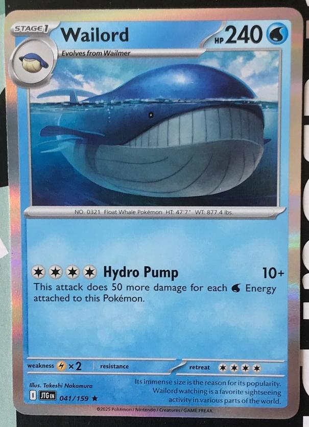 Pokemon - Wailord (JTG 041) - Holo rare.., Ophalen of Verzenden, Nieuw, Losse kaart, Foil