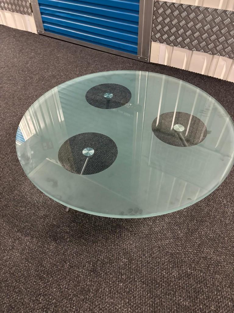 Salontafel  Beek Maupertuus glas design, Ophalen, 100 tot 150 cm, Design, Rond