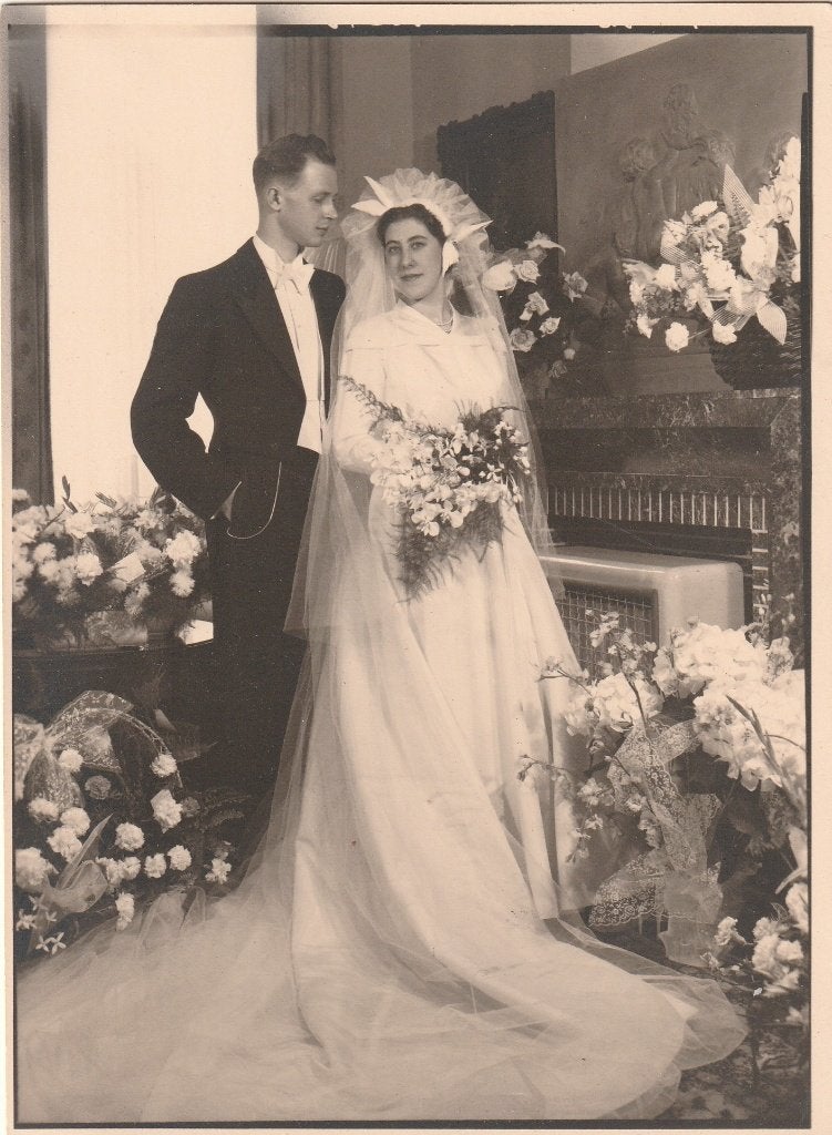 fotokaart  -    trouw  foto   -  12 op 16.50  cm, Verzenden, Voor 1940, Zo goed als nieuw
