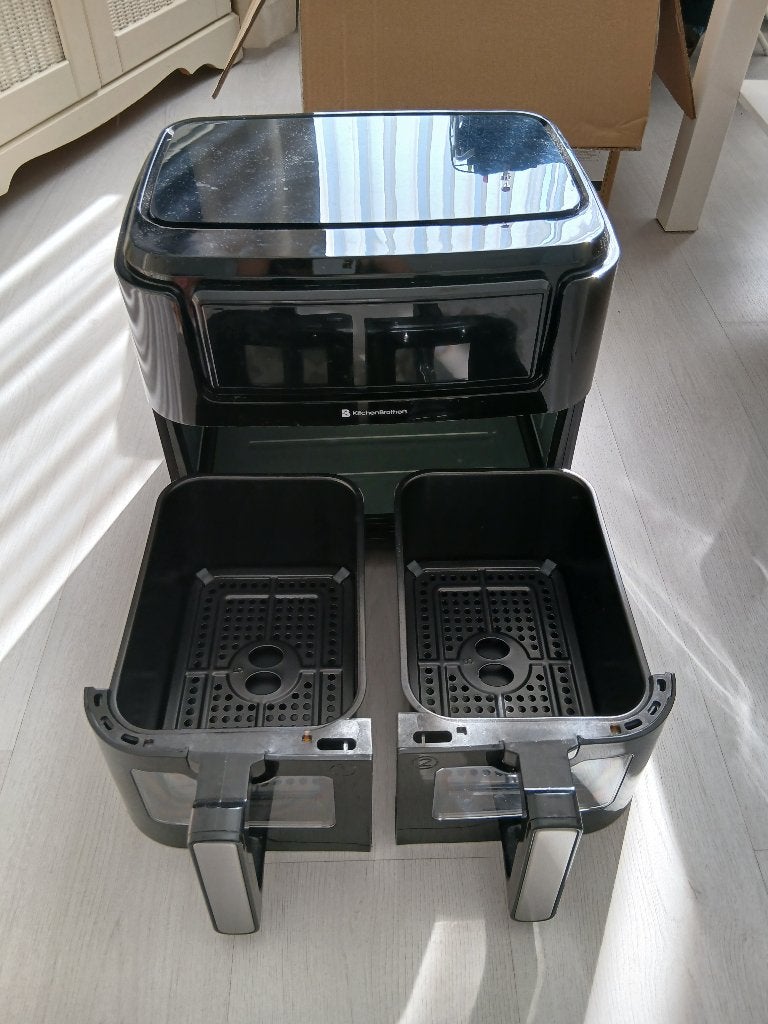 KitchenBrothers Dubbele Airfryer 9 L ZGAN, Witgoed en Apparatuur, Airfryers, Ophalen, Zo goed als nieuw, Airfryer, 1500 gram of meer