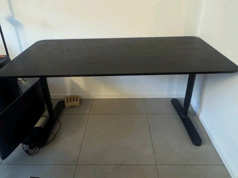 IKEA bureau, Ophalen, Zwart, 160 cm, Gebruikt