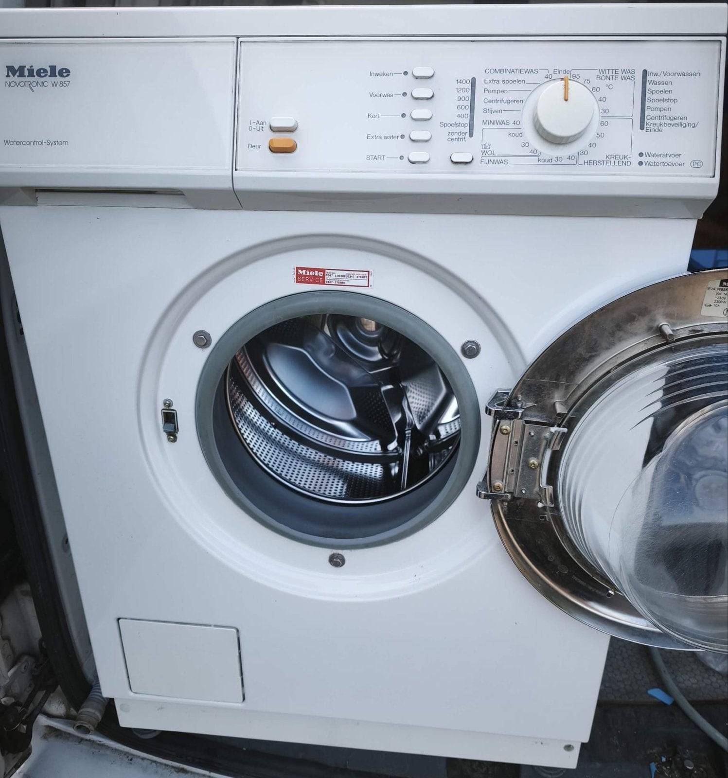 Miele W857 Novotronic Wasautomaat, Ophalen, Gebruikt, Voorlader, 85 tot 90 cm