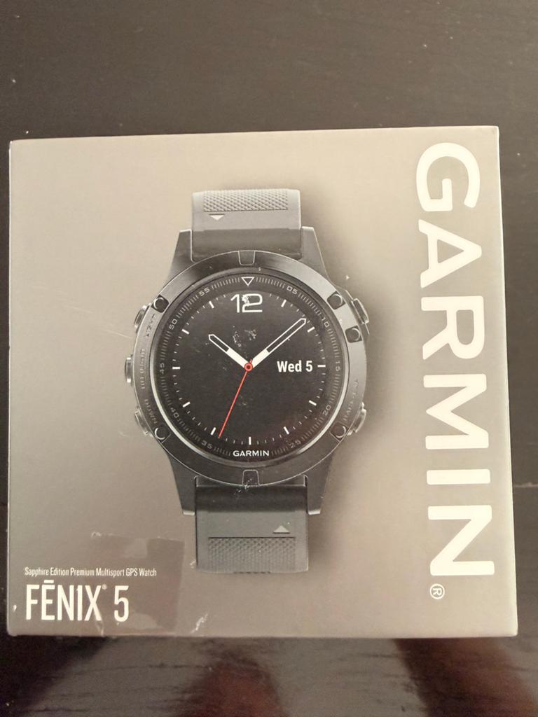 Garmin Fenix 5 Sapphire Edition Multisport GPS Horloge, Zwart, Ophalen of Verzenden, Waterdicht, Android