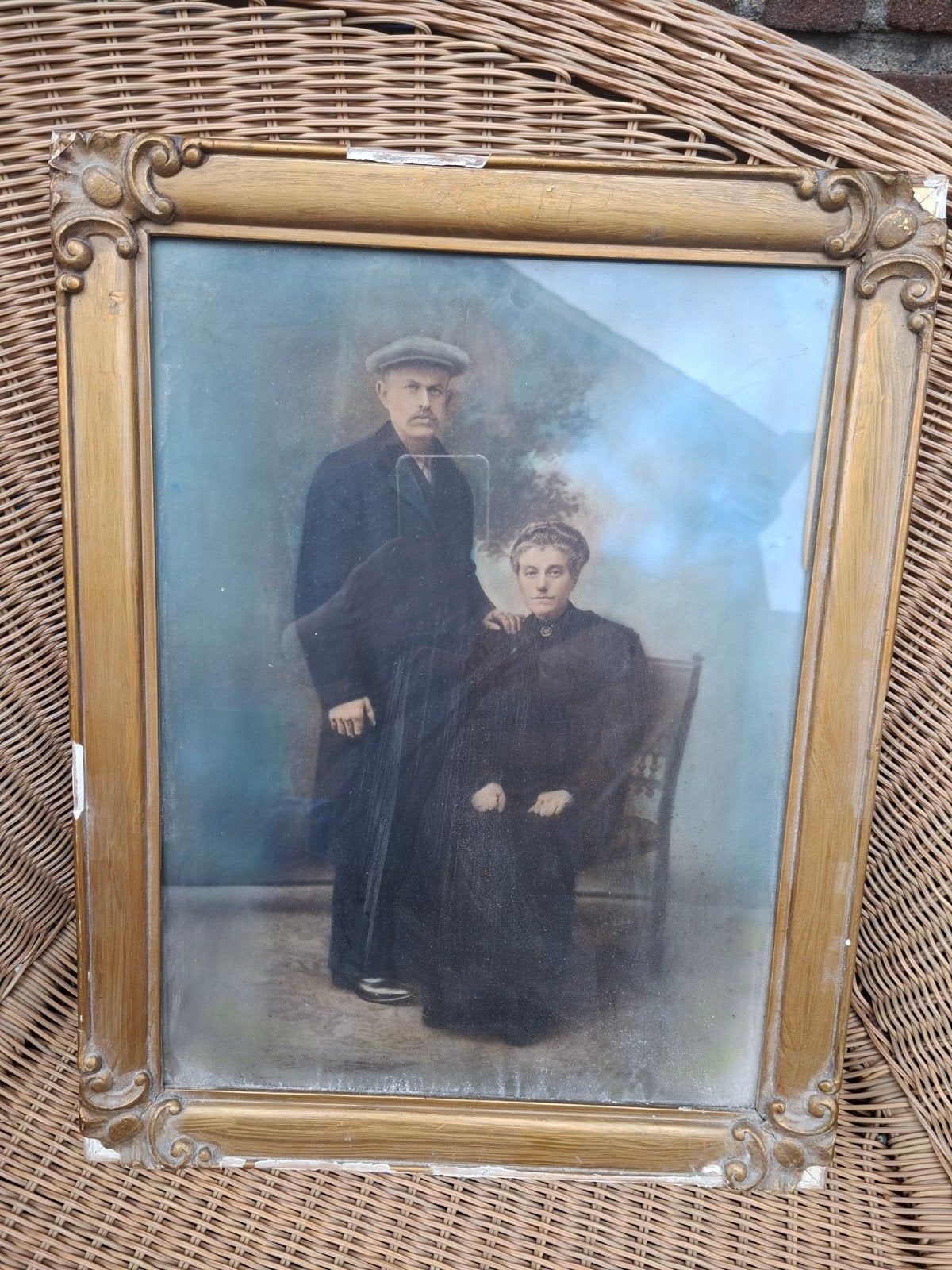 Foto potret antiek 36x46, Antiek en Kunst, Kunst | Schilderijen | Klassiek, Ophalen