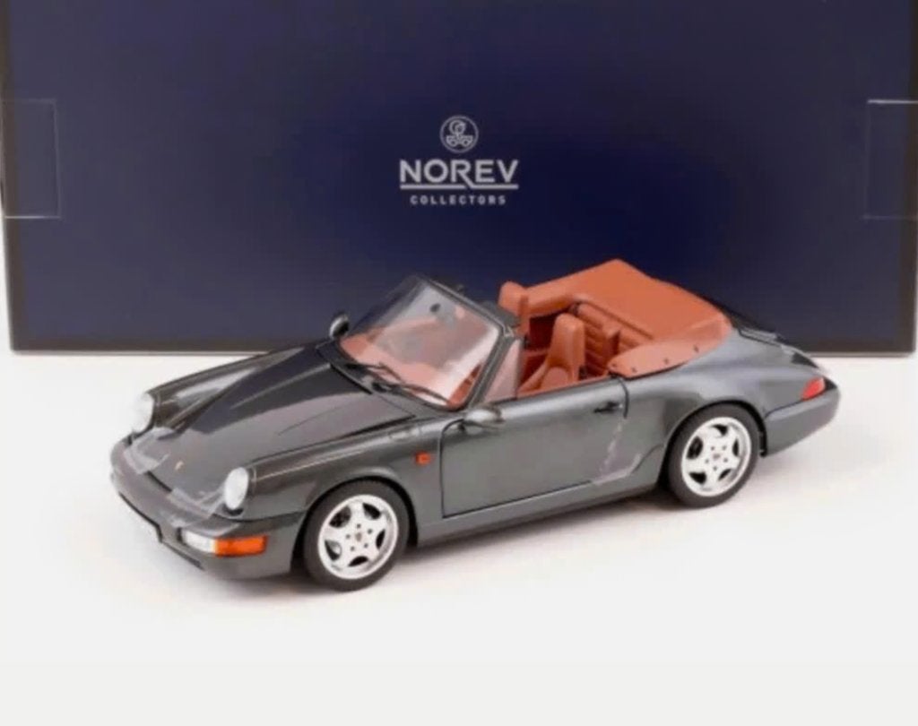 Porsche 911 Carrera 2 Cabrio '90 GRIJS 1/18 NOREV LIM 187331