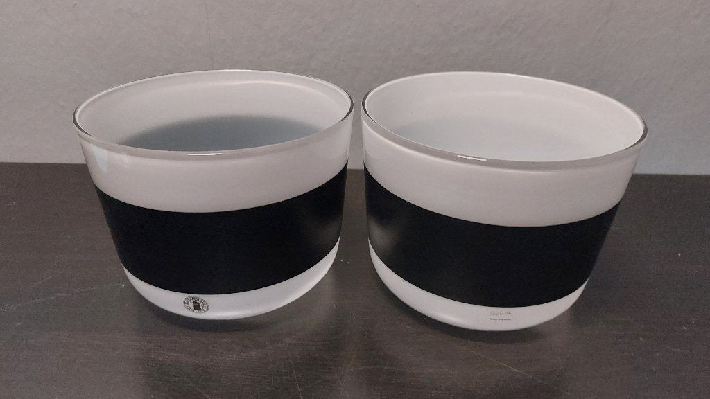 2x Glazen schalen/kommen - Anne Nilsson - Vintage '90, Meerkleurig, Ophalen of Verzenden, 13 cm, Glas