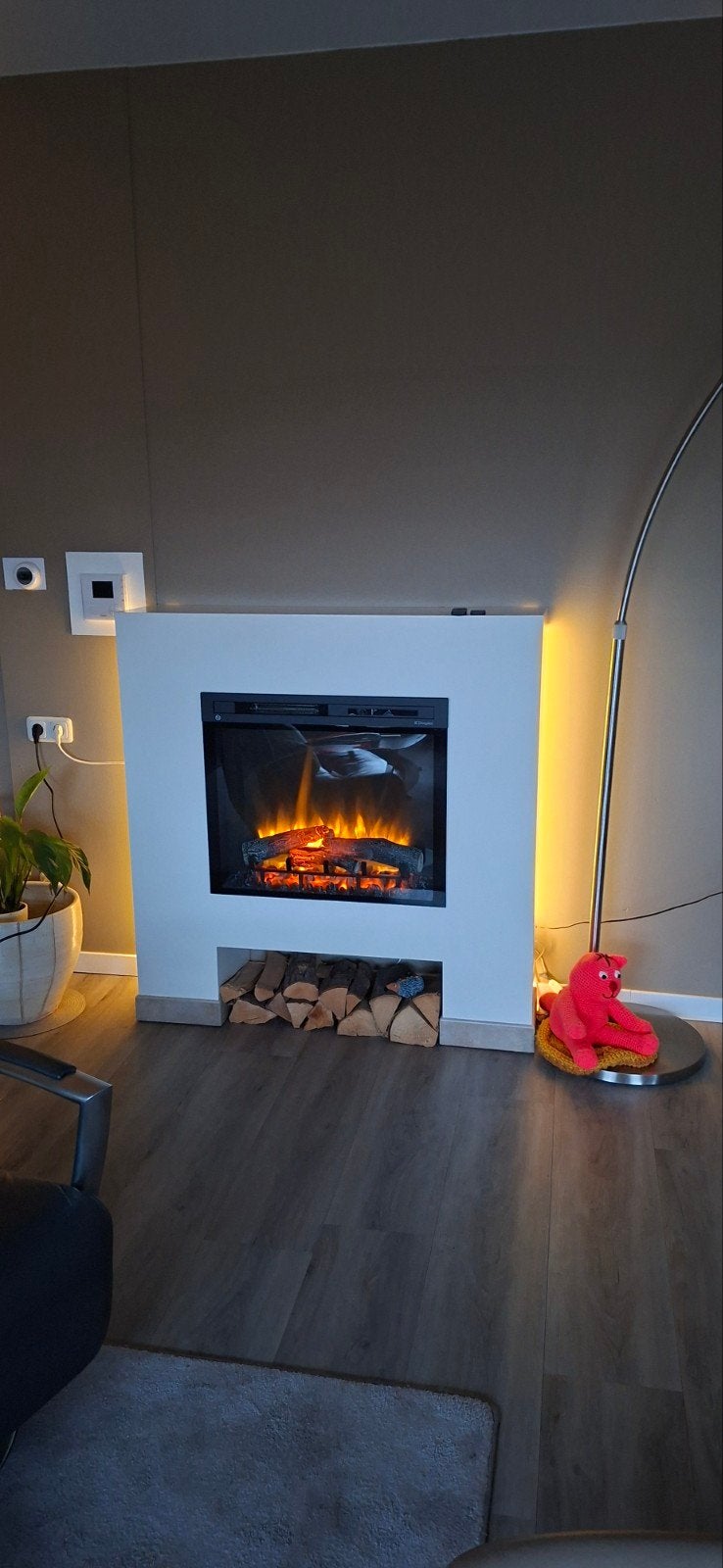 Dimplex elektrische kachel met afstandsbediening+schouw,, Ophalen, Gebruikt, Vrijstaande haard, Elektrische haard