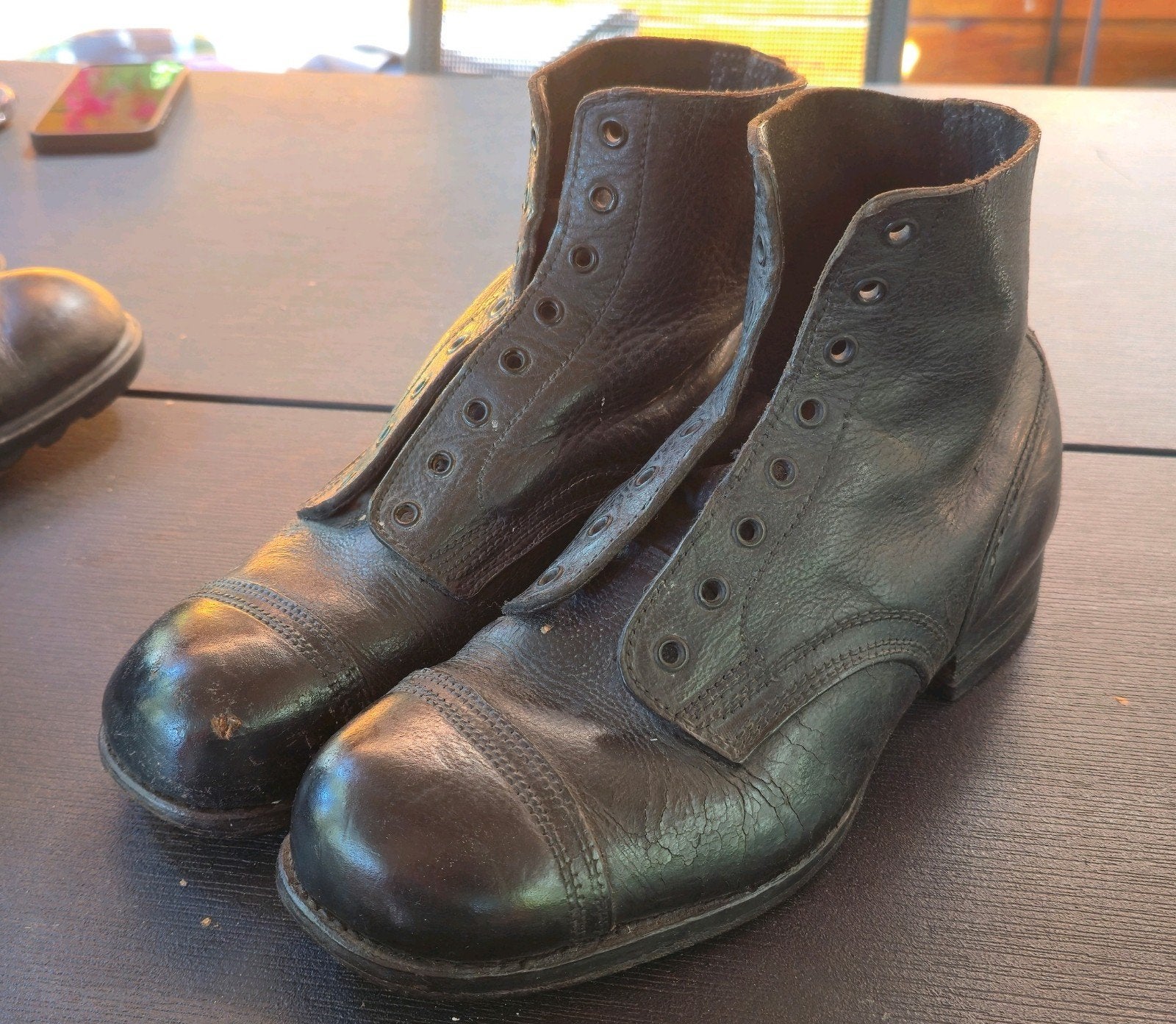 deck boots 1951 maat 10, Verzamelen, Ophalen of Verzenden, Landmacht, Overige gebieden, Kleding of Schoenen