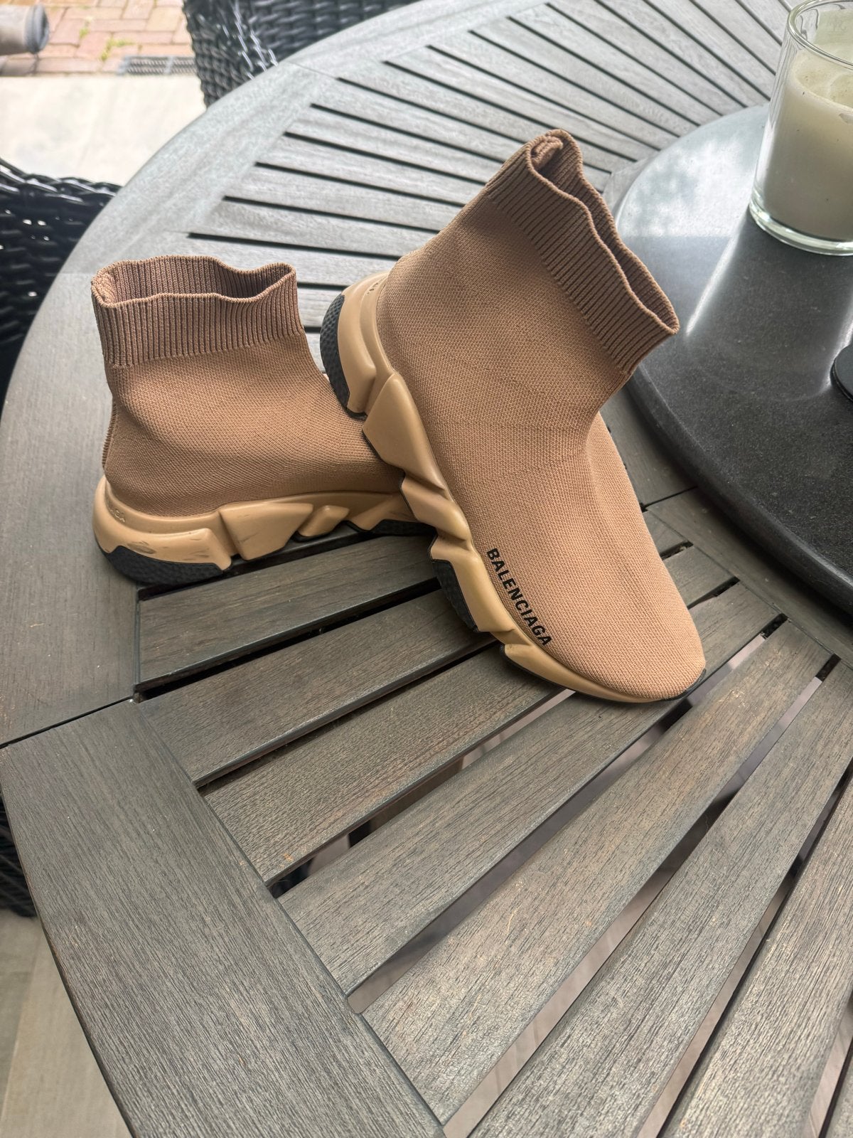Balenciaga Speed 2.0 Boots Maat 37 - Amper gedragen, Ophalen of Verzenden, Zo goed als nieuw, Beige, Lage of Enkellaarzen