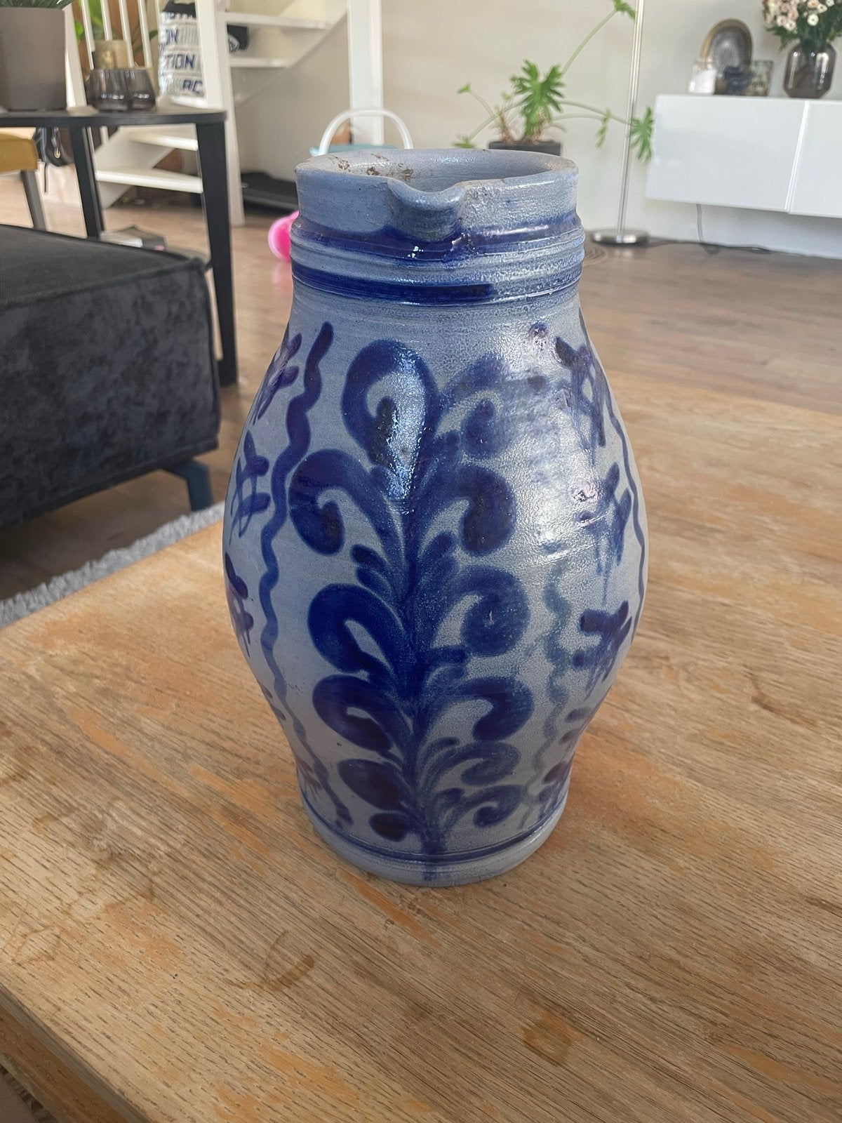 Keulse kan - Blauw/grijs aardewerk, Ophalen of Verzenden