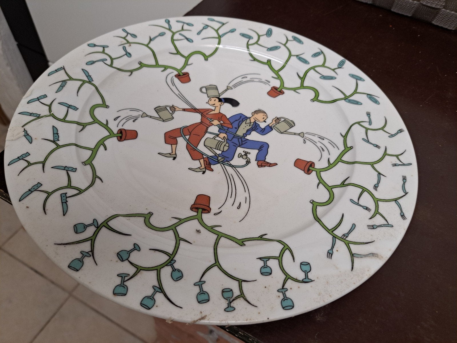 Een unieke  pizza borden, Antiek en Kunst, Ophalen of Verzenden