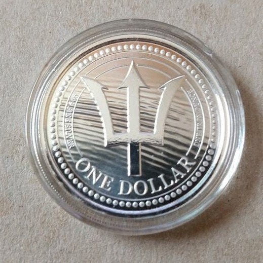 1 oz Zilver munt Trident van 2020 uit Barbados, Ophalen of Verzenden, Zilver