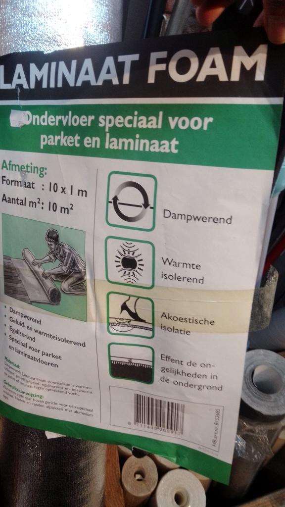 isolatiefolie voor onder laminaat - ondervloer dampscherm, Overige materialen, 5 tot 10 m², Vloerisolatie, Ophalen