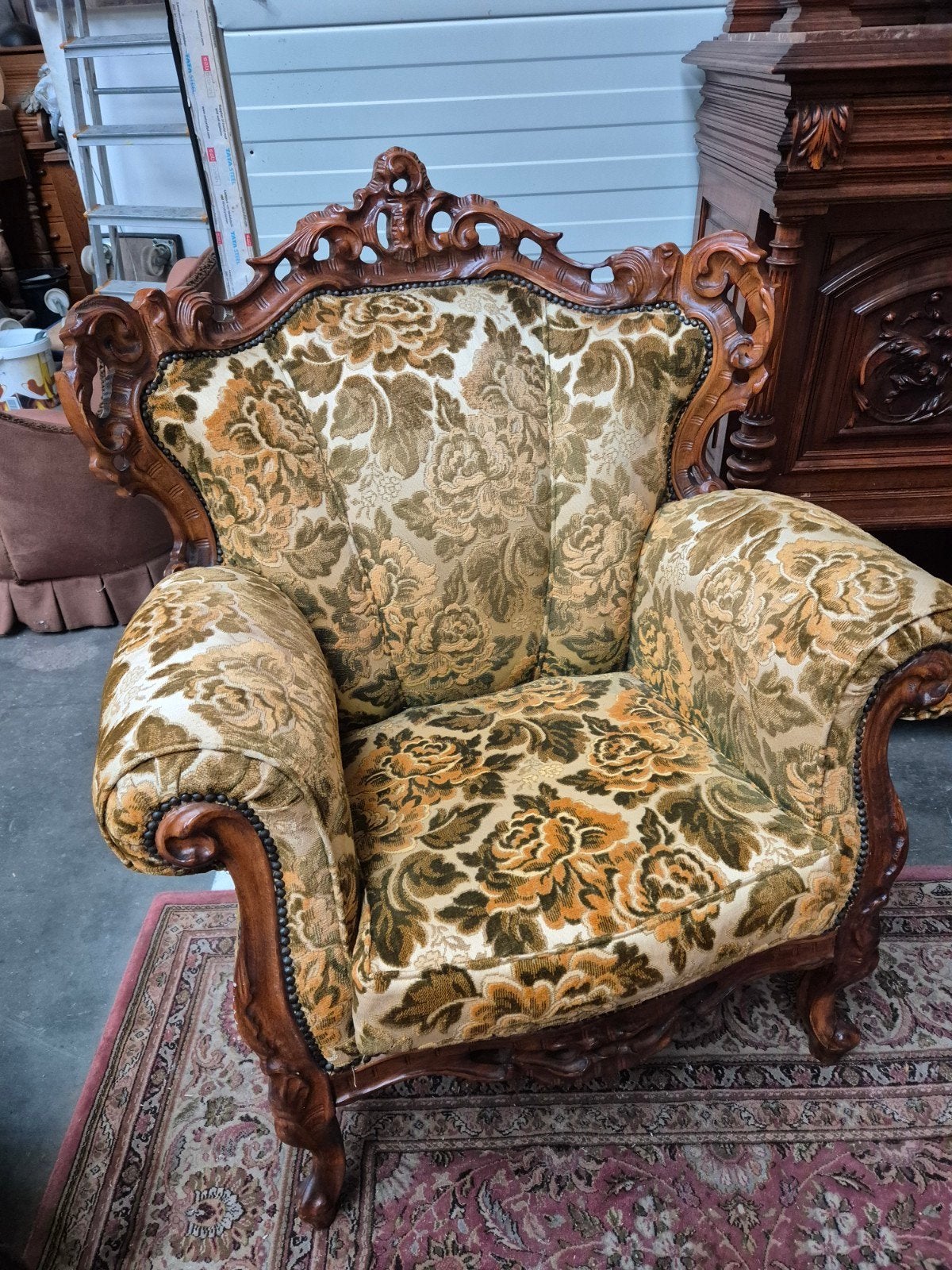 Antieke Barok Stijl Salon Set: Bank, Fauteuil & Stoelen, Antiek en Kunst, Ophalen