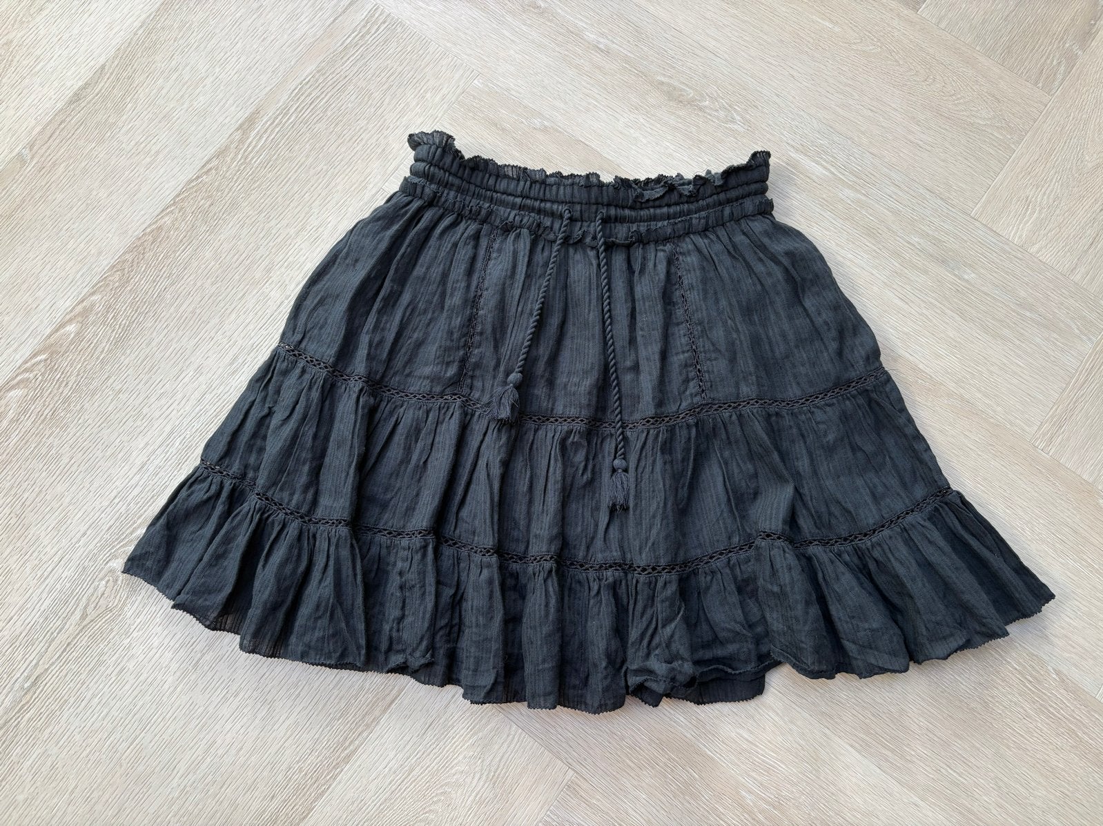 Isabel Marant Étoile rok met ruches, maat 36 38, Maat 38/40 (M), Zwart, Ophalen of Verzenden, Zo goed als nieuw