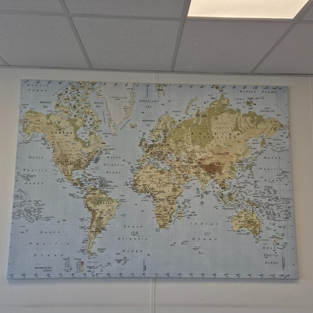 GROTE WERELDKAART VOOR AAN DE WAND, Landkaart, 1800 tot 2000, Wereld, Ophalen