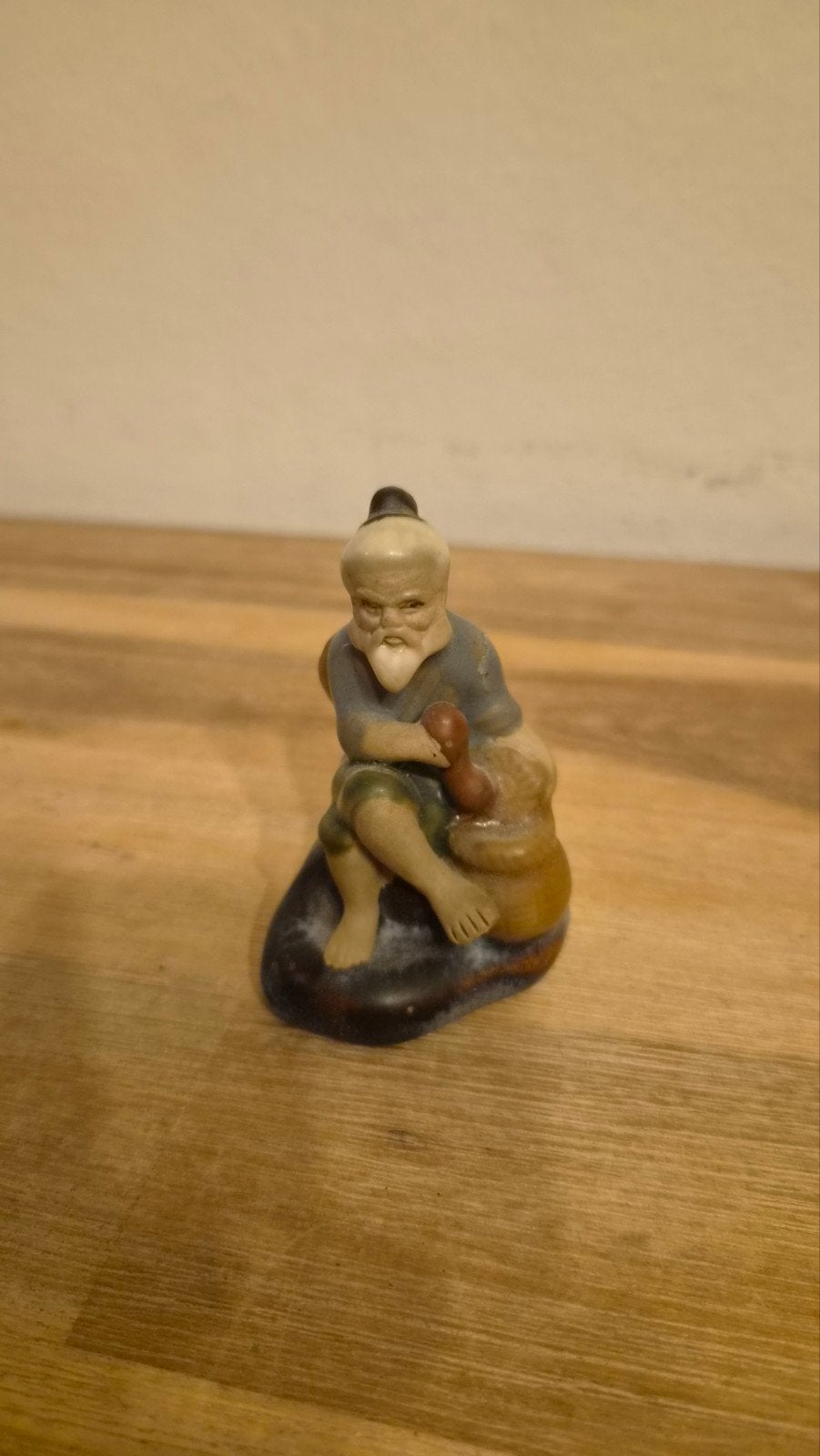 Chinese mudman figuur met kalebas – vintage – handgemaakt, Ophalen of Verzenden, Beeld