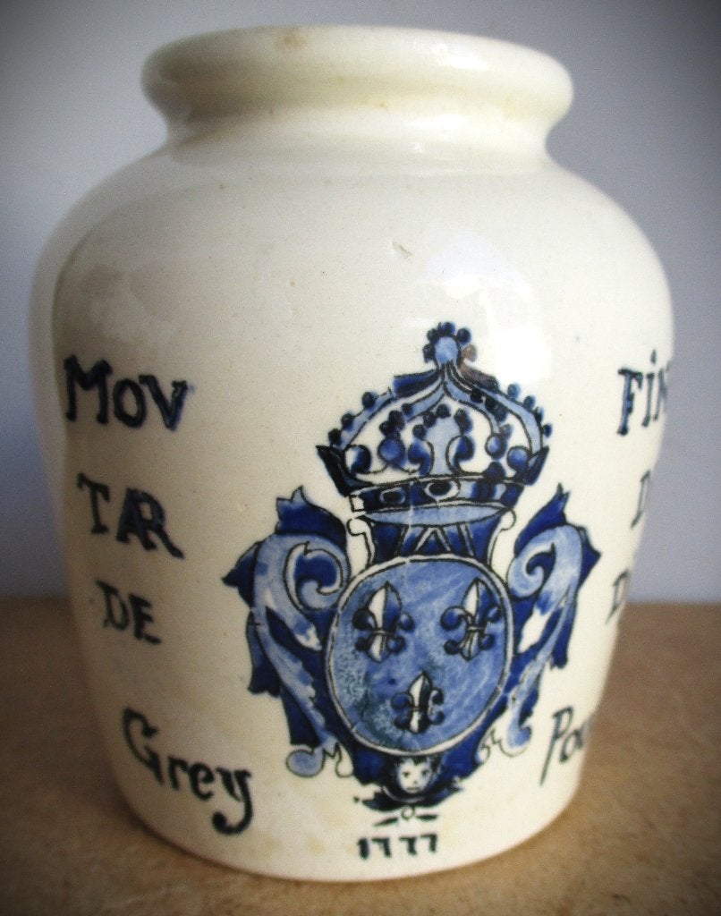 Mosterdpot~Antiek Frans Mosterpotje Digoin Sarreguemines, Ophalen of Verzenden