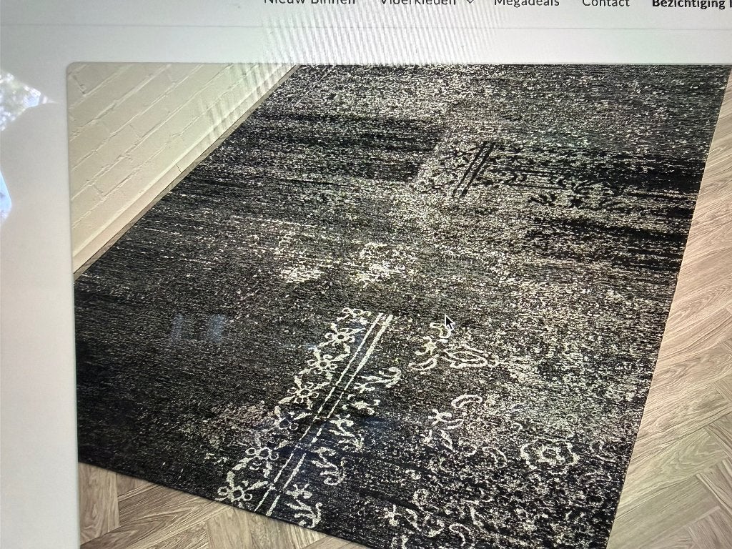 Brinker Bria black vloerkleed 240 x 340 kleed zwart, Ophalen, Zwart, 200 cm of meer, Zo goed als nieuw