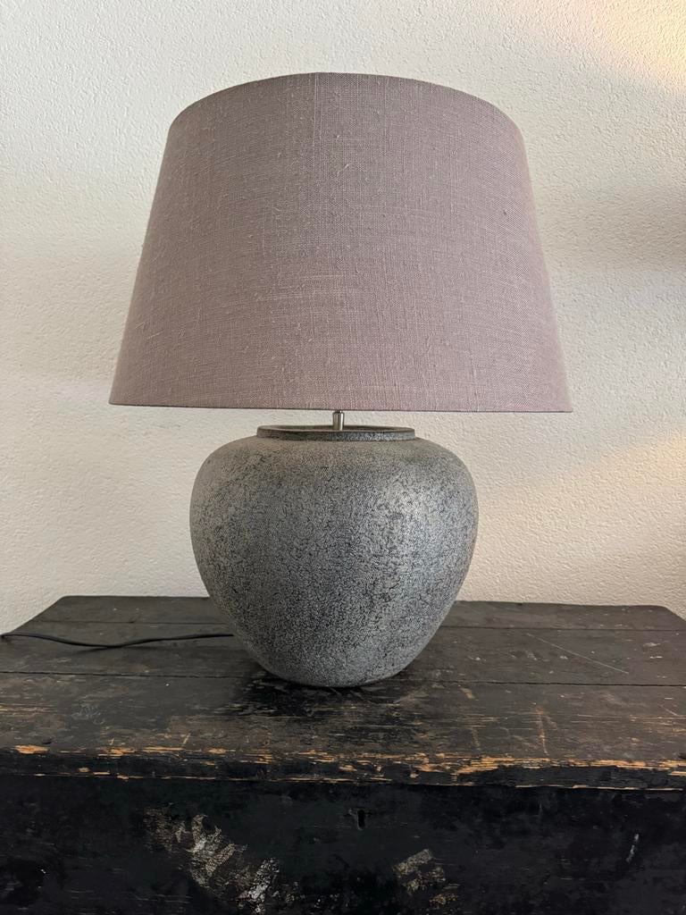 Massieve Brocante Kamerlamp met Lampenkap, Ophalen, Gebruikt, Overige materialen