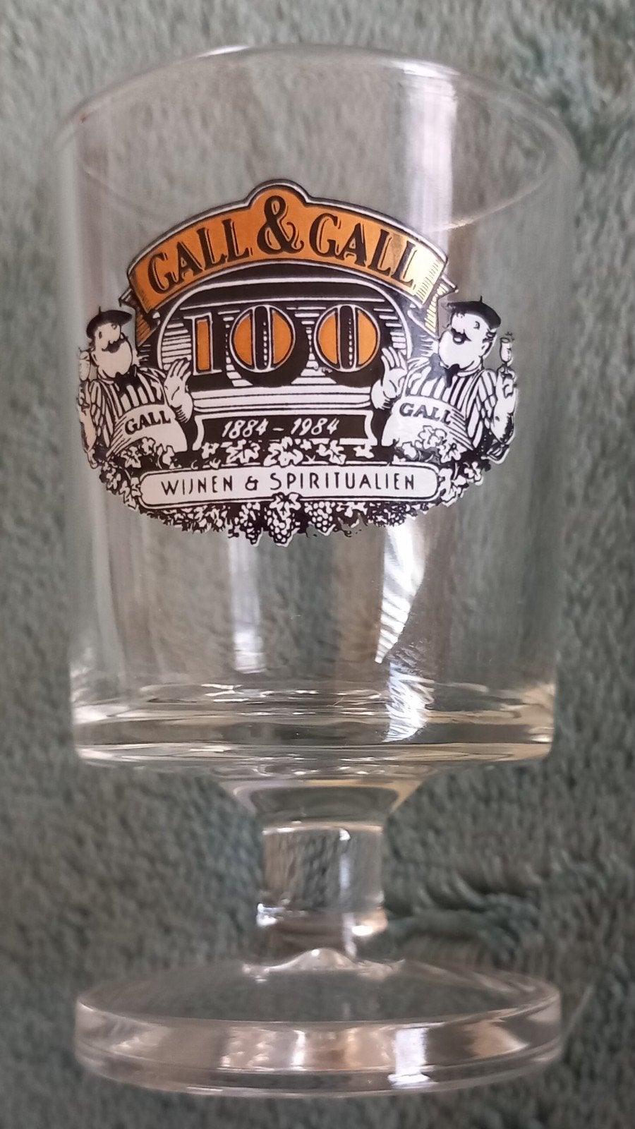 Vintage Gall & Gall Jubileum 1984  Jenever Glaasje 100 Jaar, Verzamelen, Ophalen of Verzenden, Zo goed als nieuw, Gebruiksvoorwerp