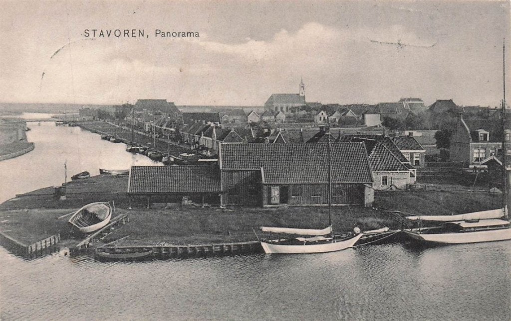 703-436-037 Stavoren Panorama, Verzamelen, Ophalen of Verzenden, Voor 1920, Friesland