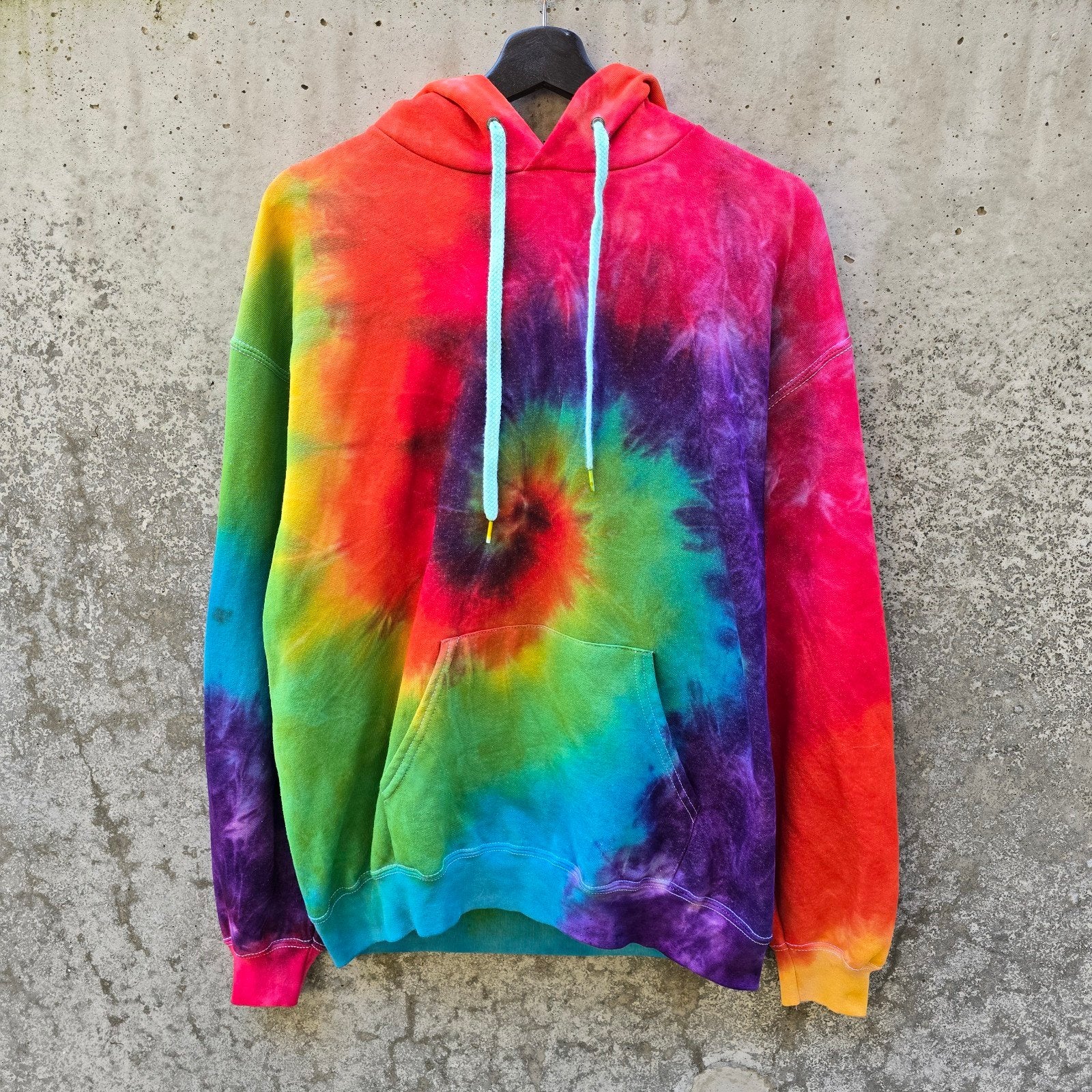 Regenboog spiral tie dye hippie unisex hoodie maat L, Overige kleuren, Maat 42/44 (L), Nieuw, Ophalen of Verzenden
