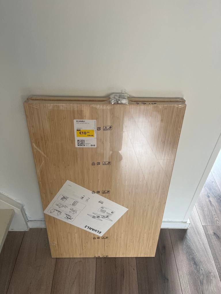 2x Nieuwe IKEA ELVARLI plank, bamboe, 80x51 cm, Ophalen, Nieuw, IKEA, Hout