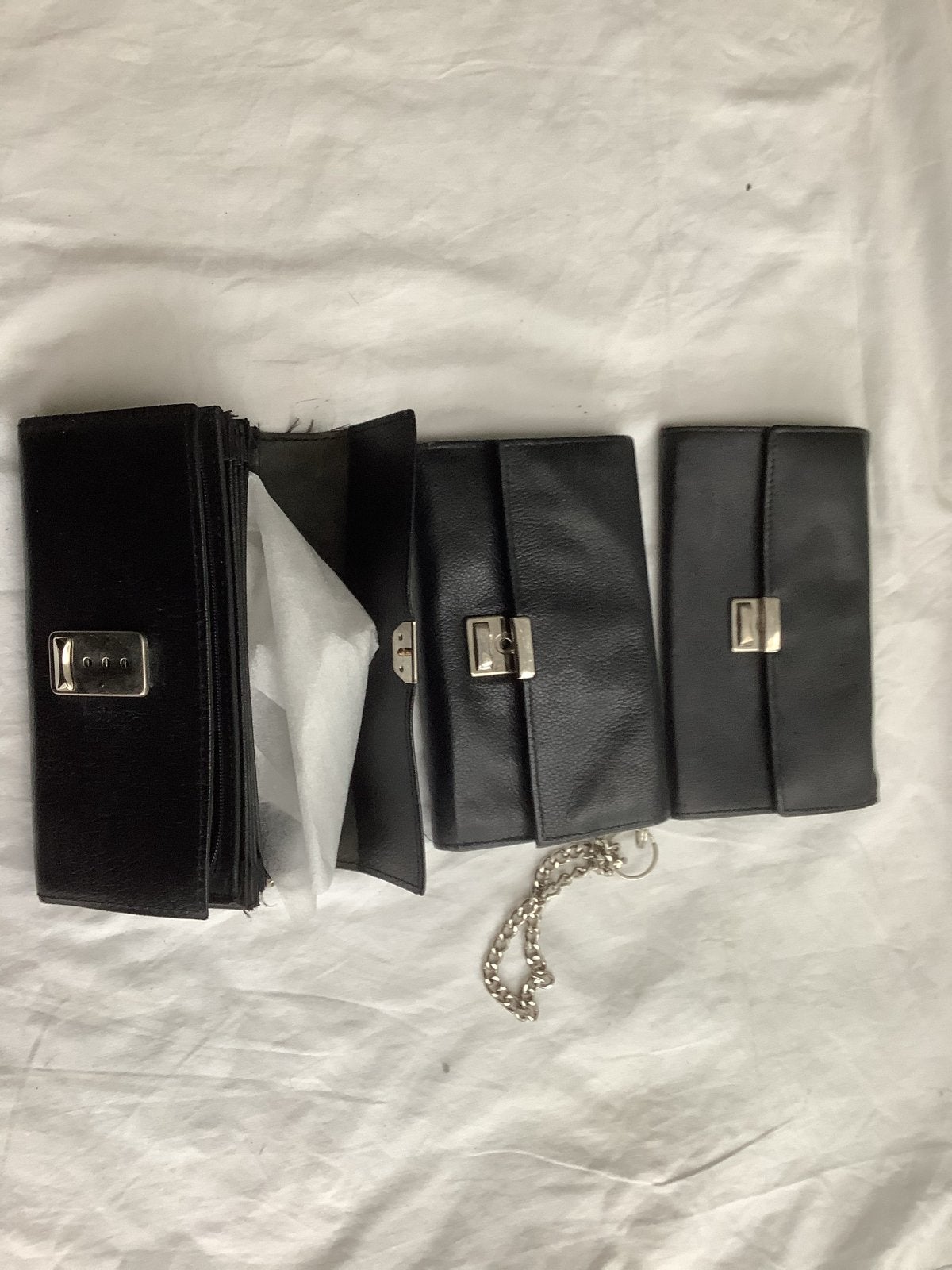 3 Zwarte Portemonnees: 2 Nieuw, 1 Gebruikt - Horeca/Markt, Sieraden, Tassen en Uiterlijk, Ophalen of Verzenden, Gebruikt, Zwart