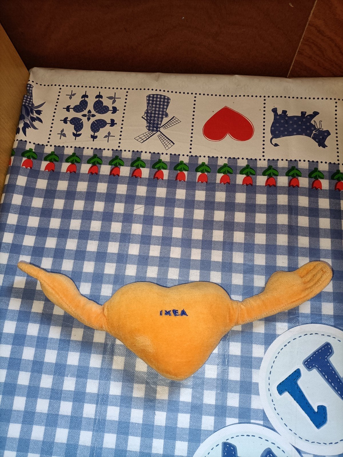 Ikea hart knuffeltje oranje 30 cm lang uitgerekt gemeten, Ophalen of Verzenden, Zo goed als nieuw, Overige typen