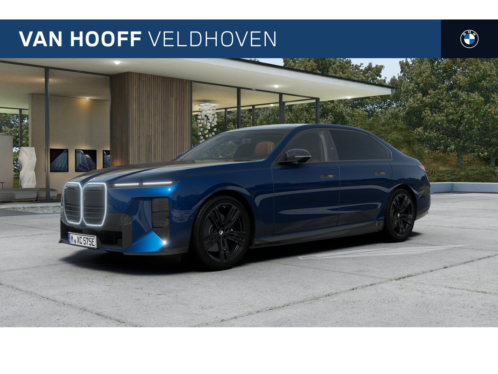 BMW i7 60 xDrive M Sport / Panoramadak Sky Lounge / Executiv, Auto's, Automaat, Dealer onderhouden, Blauw, 2670 kg